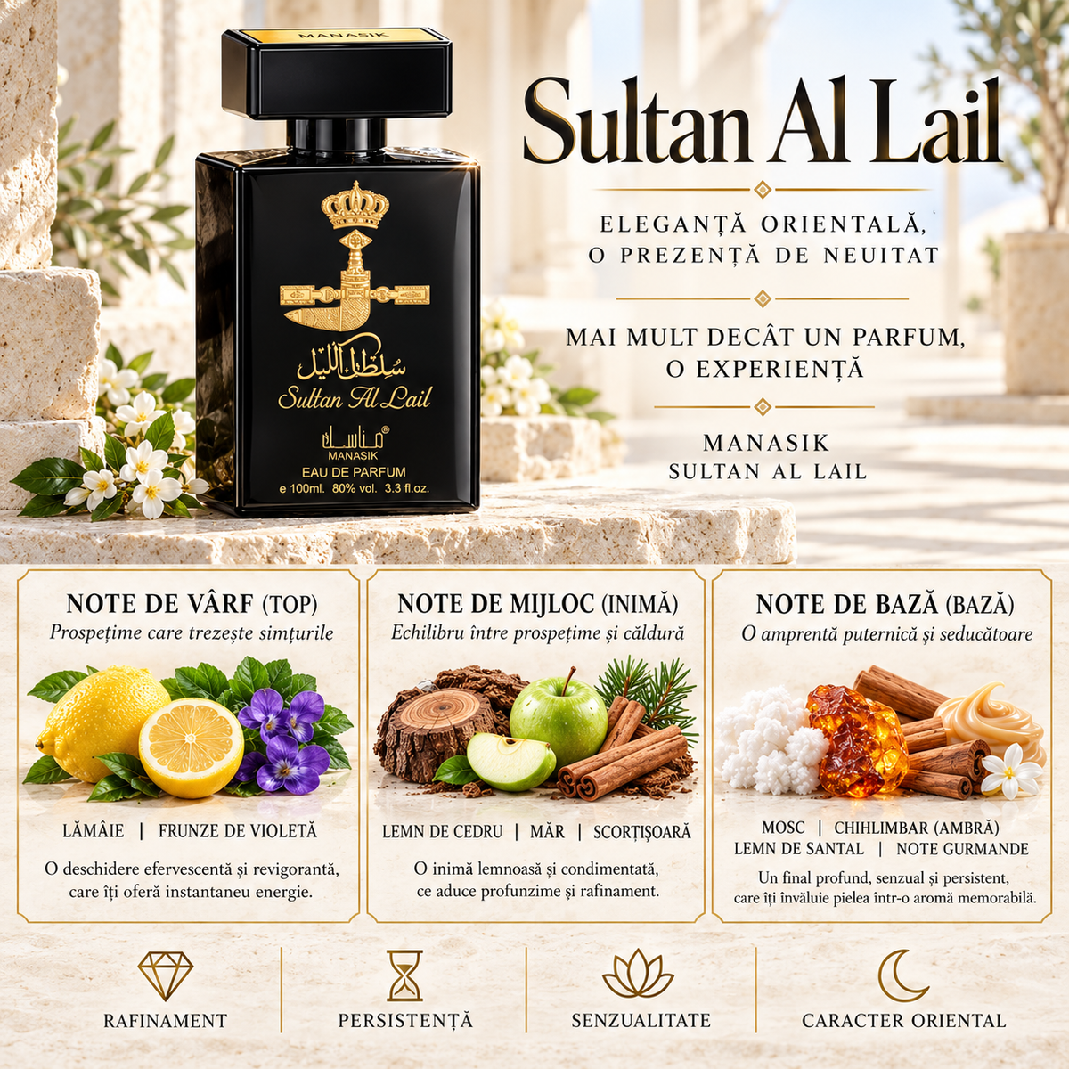 SULTAN AL LAIL Eau de Parfum 100 ml – Esența Misterului și a Eleganței Orientale Nocturne