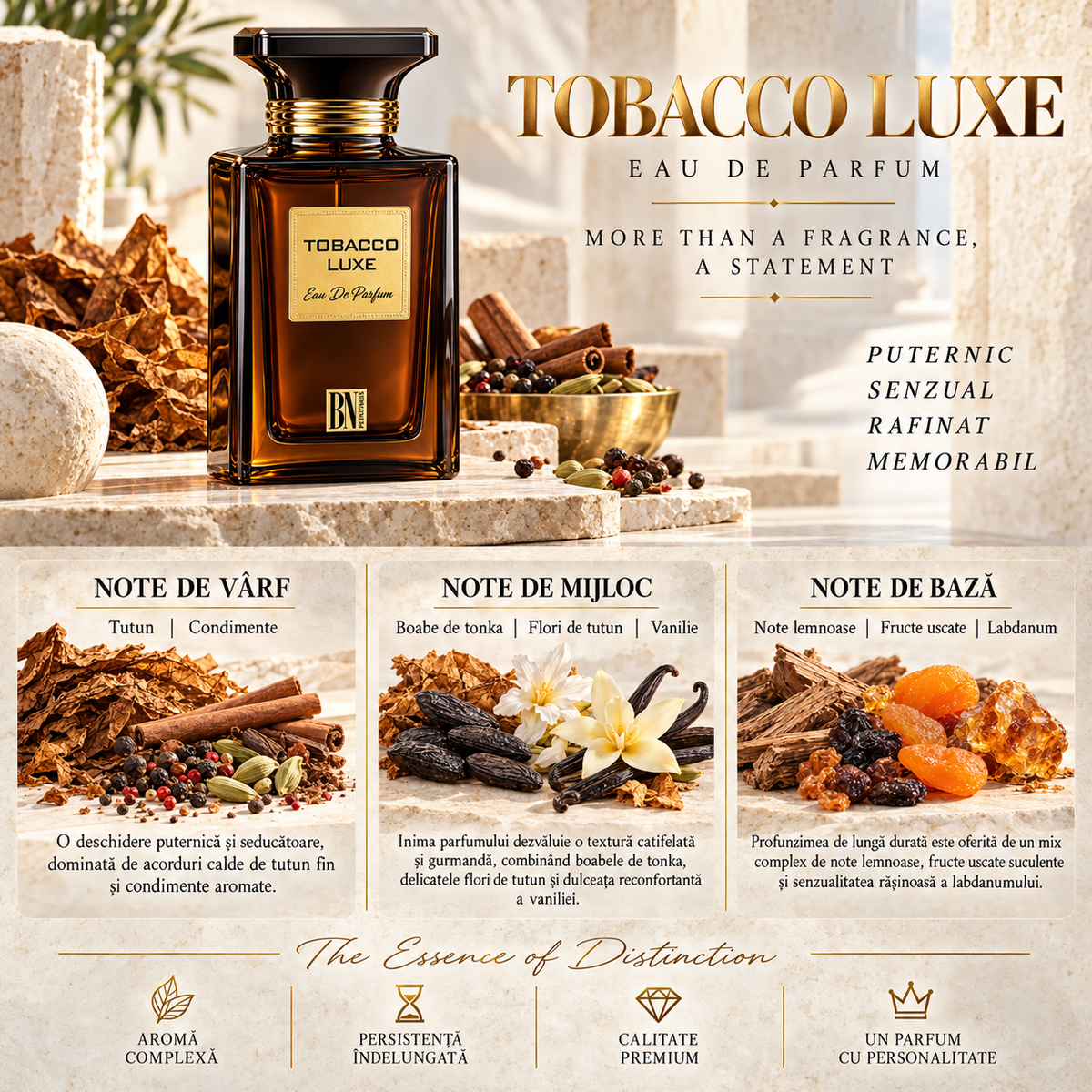 Tobacco Luxe Eau de Parfum 100 ml – Parfum Unisex cu Eleganță și Caracter